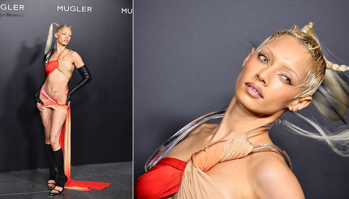 Jazzelle all'opening della mostra “Thierry Mugler: Couturissime”