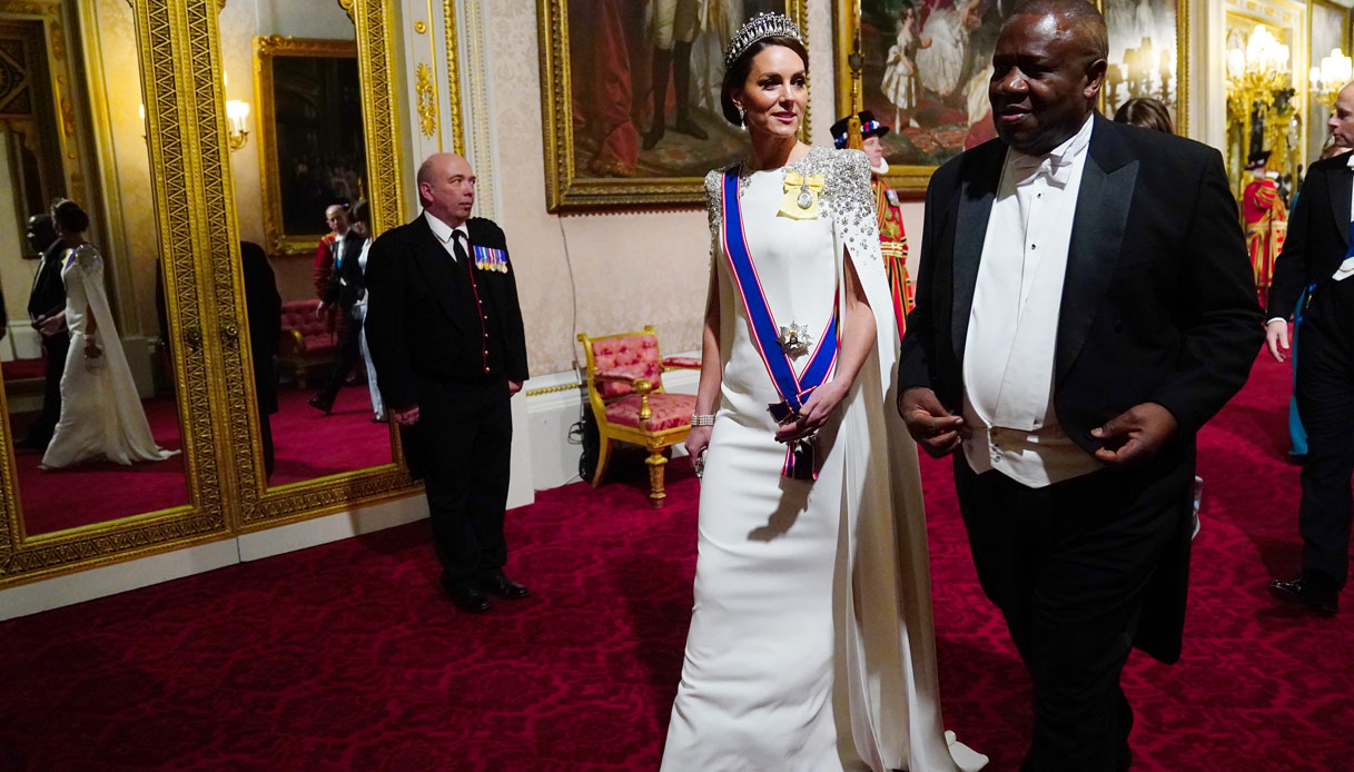 Kate Middleton cena di Stato abito da sera