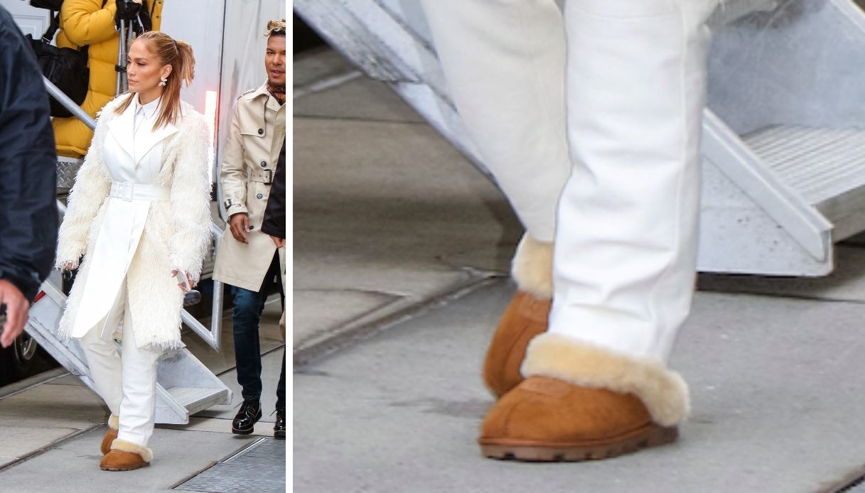 La cantante Jennifer Lopez indossa gli stivali Ugg