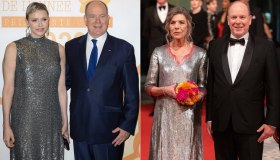 Carolina e Charlene di Monaco in paillettes, abiti da sera a confronto