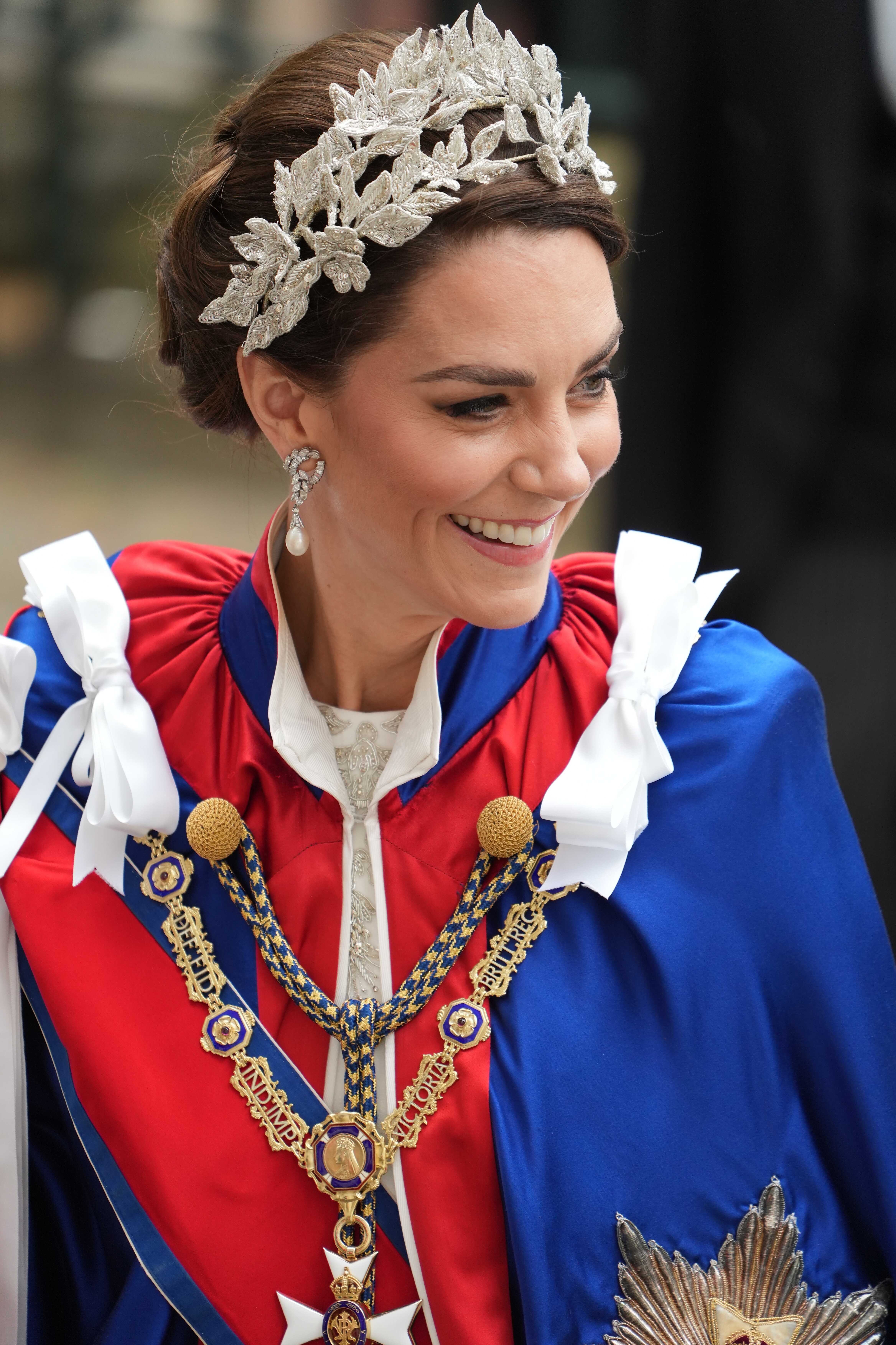 Kate Middleton con la collana della Regina Elisabetta
