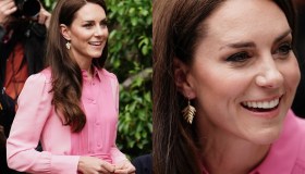 Kate Middleton ricicla l’abito chemisier rosa (che piace a mamma Carole)