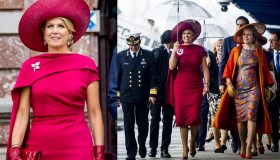 Maxima d’Olanda come una diva d’altri tempi: il dettaglio in pelle è super chic