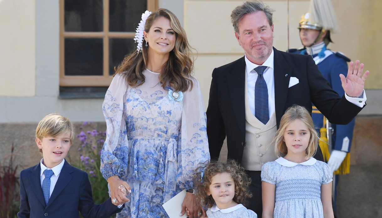 Madeleine di Svezia con il marito Christopher O'Neill e i figli Nicolas, Adrienne e Leonore