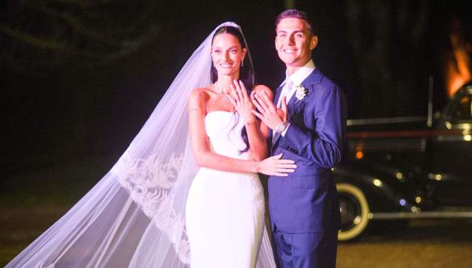 Oriana Sabatini e Paulo Dybala al loro matrimonio in Argentina