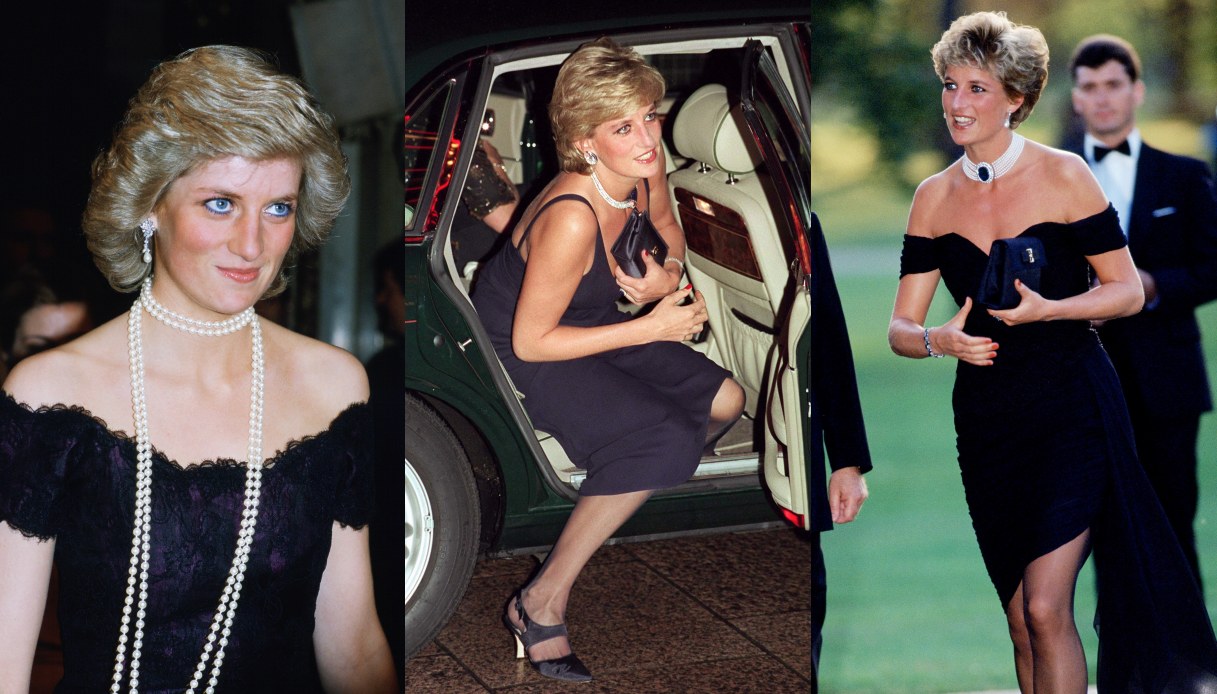 Lady Diana vestita di nero