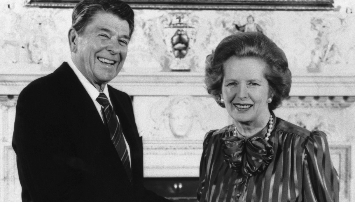 Margaret Thatcher insieme a Ronald Reagan