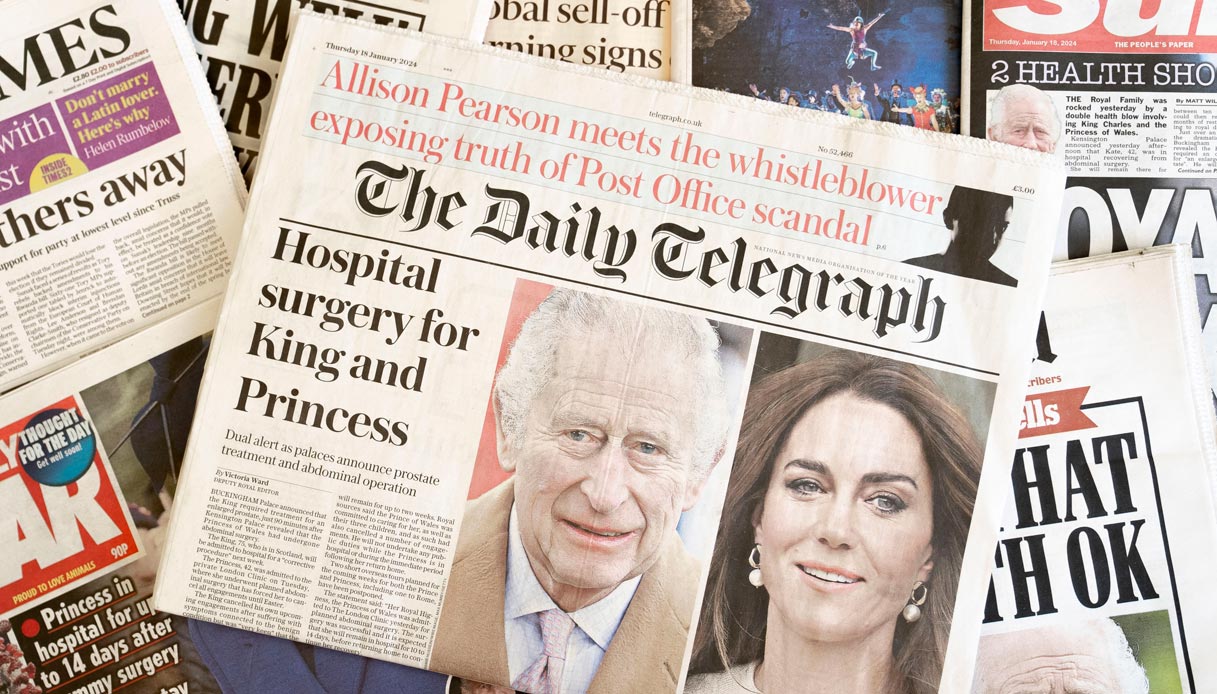 Carlo Kate Middleton tabloid inglesi