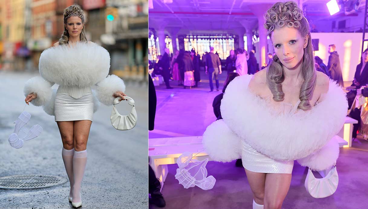 Julia Fox alla sfilata Wiederhoeft durante la New York Fashion Week di febbraio 2024