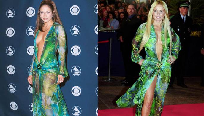 Jennifer Lopez e Geri Halliwell con l'iconico abito Versace