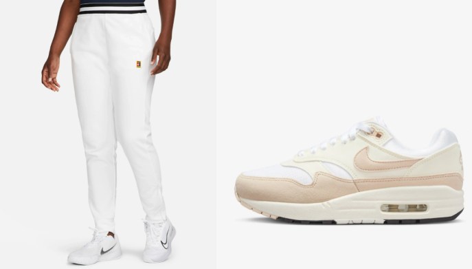 Pantalone bianco e scarpe da ginnastica Nike