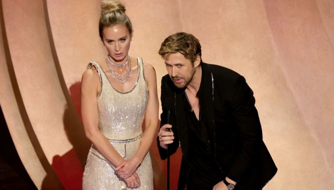 Emily Blunt e Ryan Gosling durante gli Oscar 2024