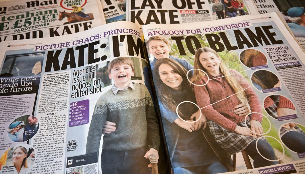 Kate Middleton foto giornali