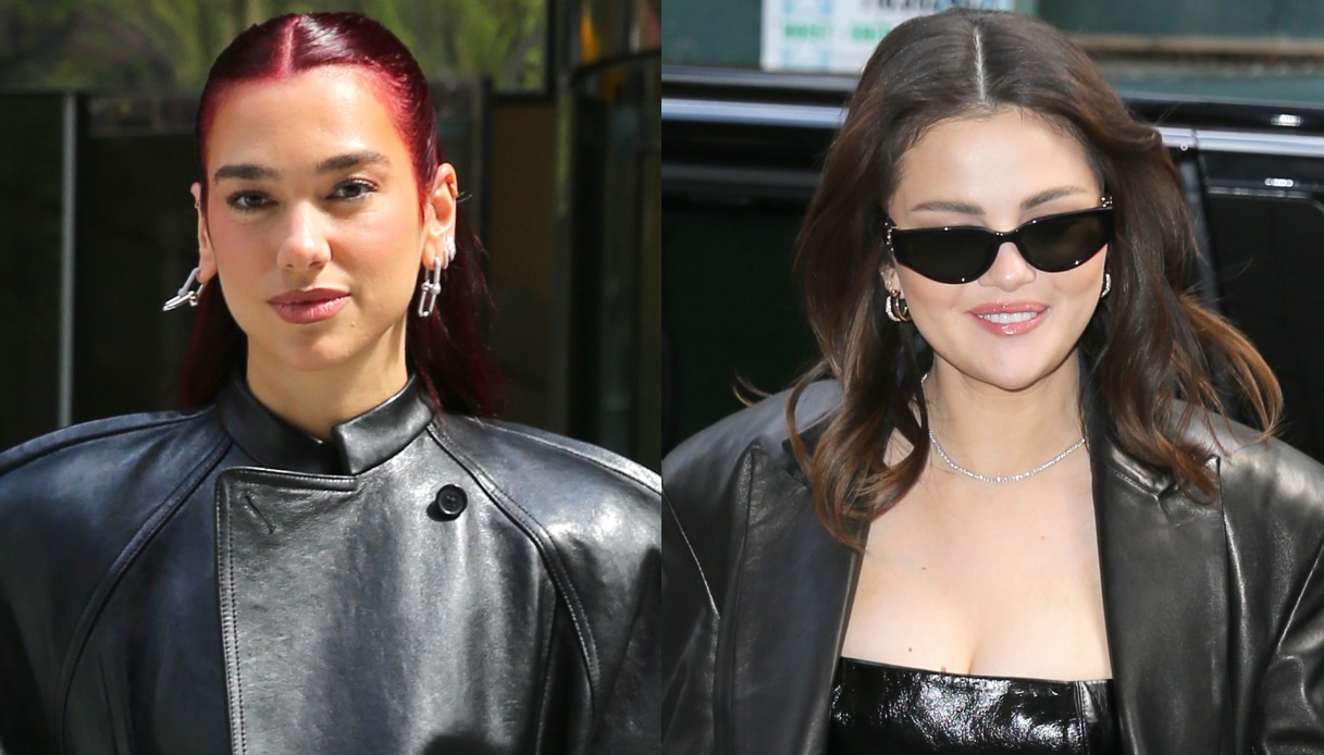Dua Lipa e Selena Gomez, look in pelle a confronto: lo stile è rock