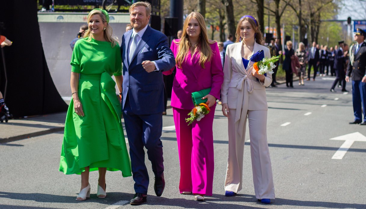 Il Re Willem-Alexander, la Regina Maxima, la Principessa Arianna e la Principessa Amalia assistono alle celebrazioni del Giorno del Re nel 2023