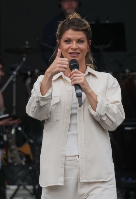 Alessandra Amoroso durante le prove del concerto di Radio Italia