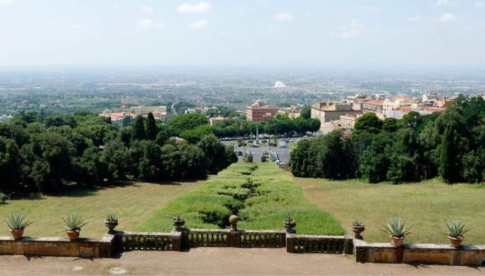 La vista dalla terrazza di Villa Aldobrandini