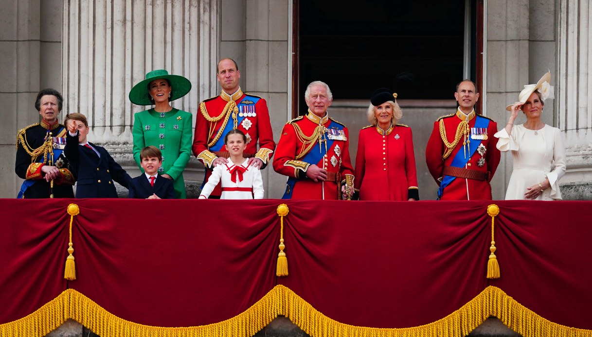 La famiglia reale durante il Trooping the Colour 2023
