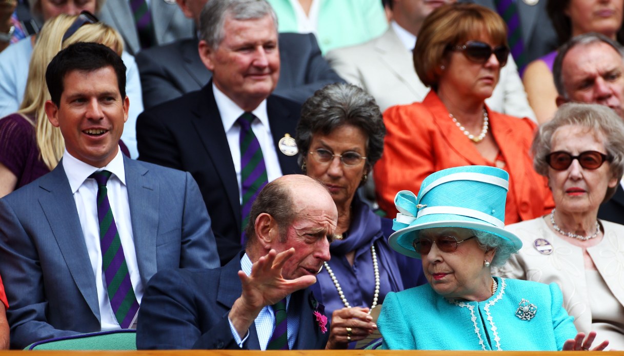 Il Duca del Kent ed Elisabetta II nel Royal Box di Wimbledon nel 2010