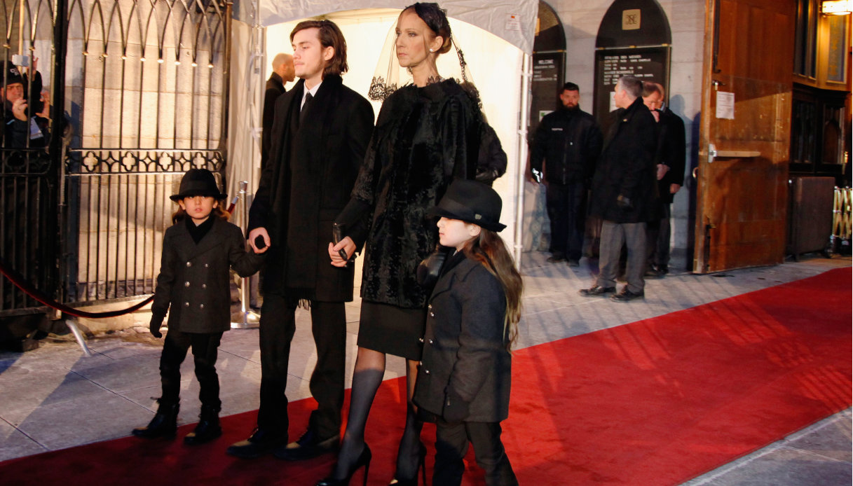 Céline Dion e i figli al funerale di René Angelil