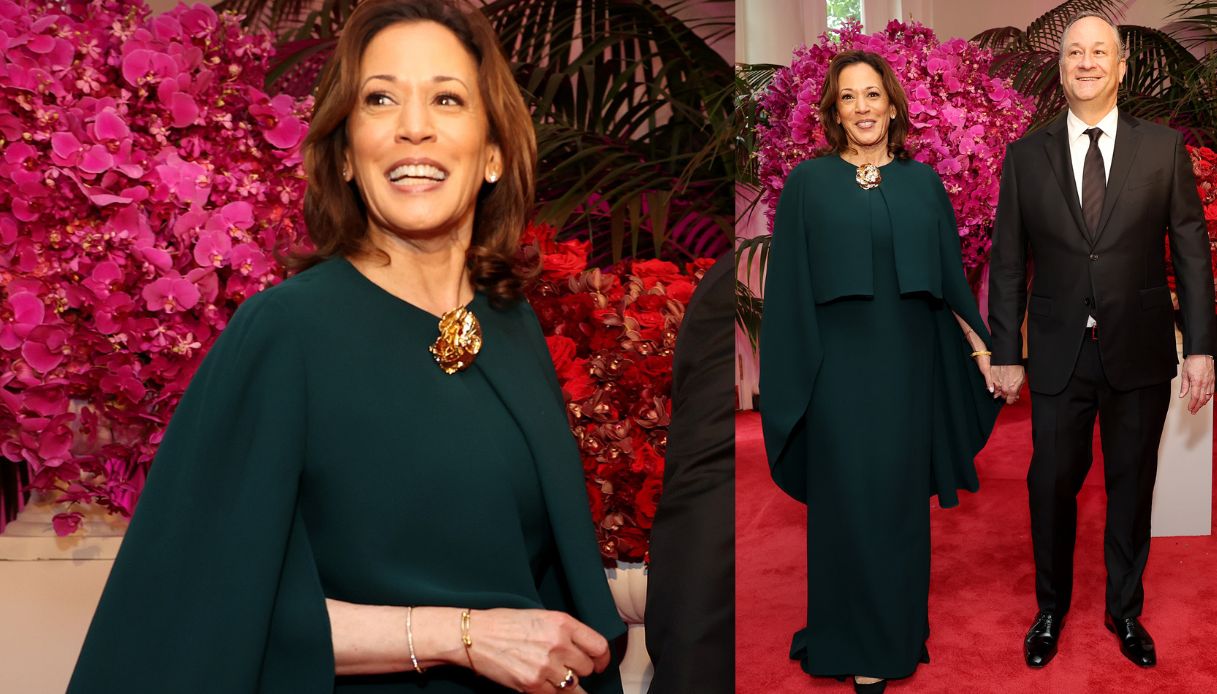 Kamala Harris, il look alla cena di stato alla Casa Bianca