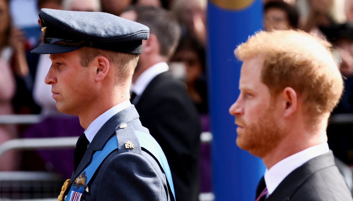 William, Principe del Galles, e Harry, duca di Sussex, al funerale di Elisabetta II