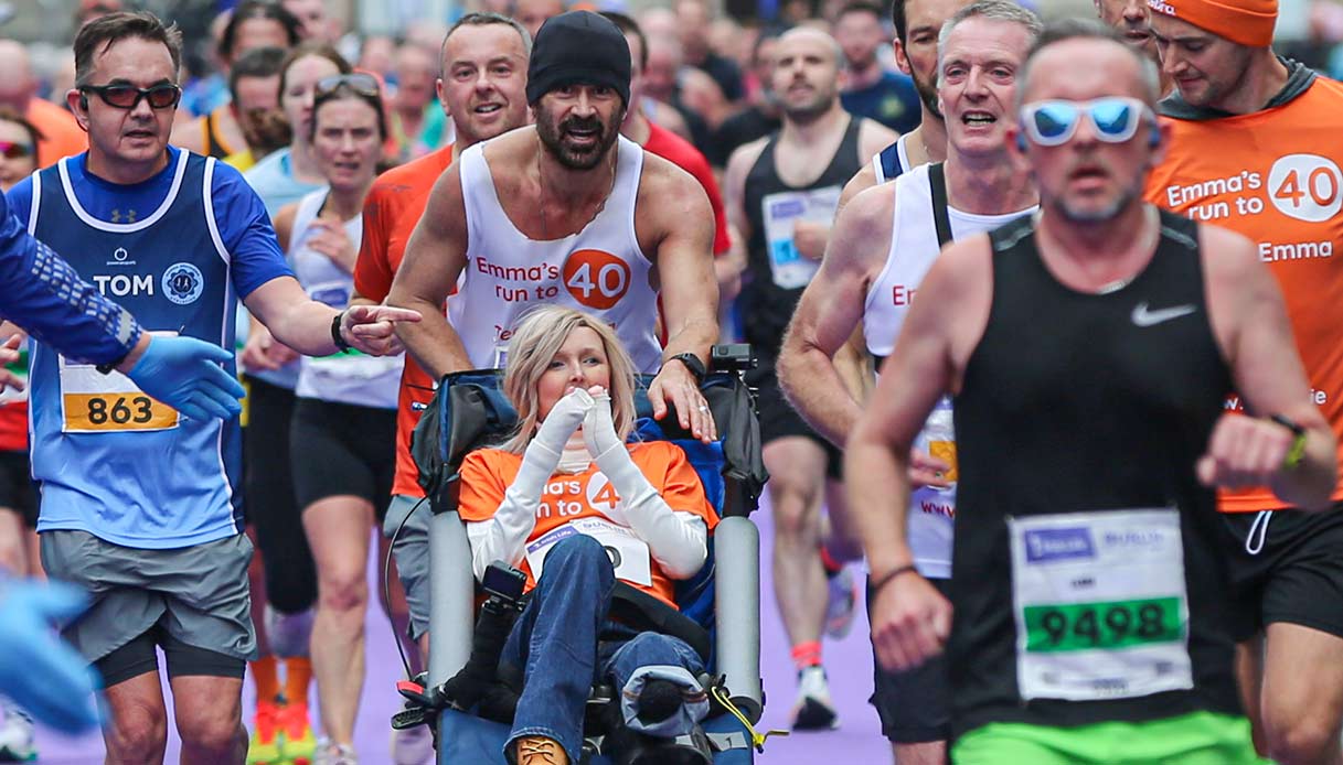 Colin Farrell ed Emma Fogarty alla Irish Life Dublin Marathon