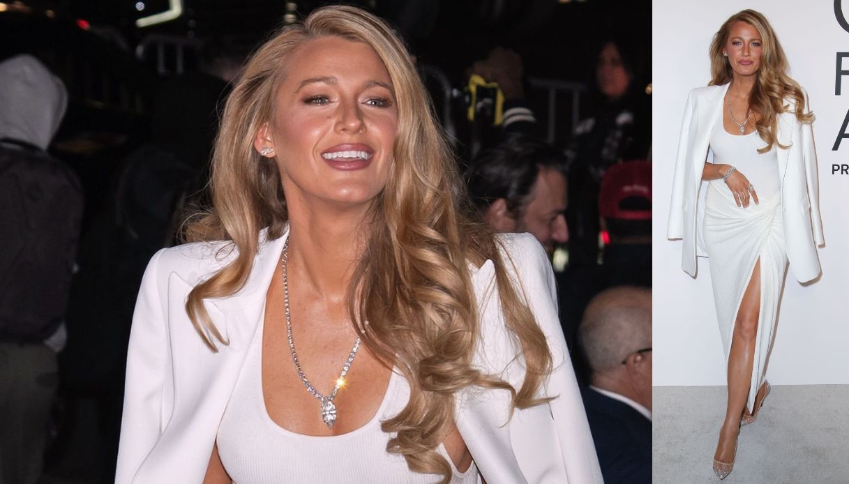 Il look total white di Blake Lively