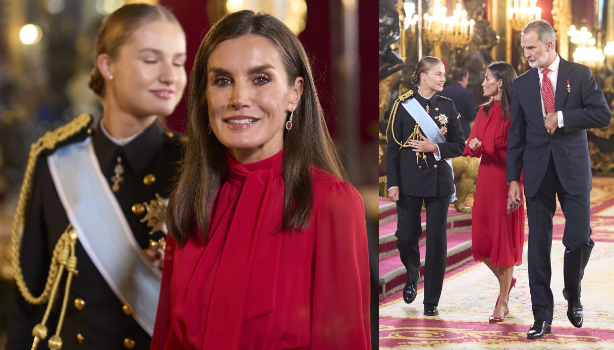 I look di Letizia, Leonor e Felipe al ricevimento