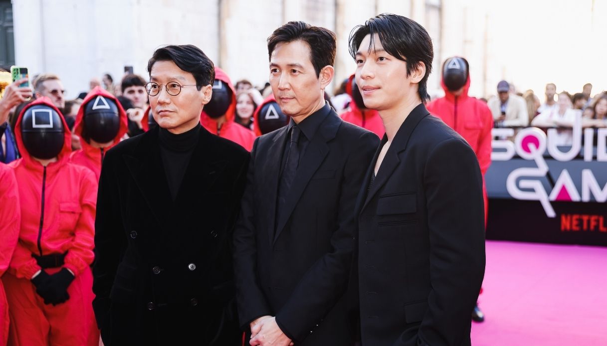 Hwang Dong-hyuk, Lee Jung-jae e Wi Ha-Jun alla conferenza stampa di “Squid Game 2” a Lucca Comics