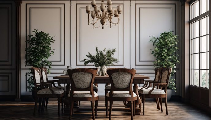 Sala da pranzo in stile vittoriano contemporaneo