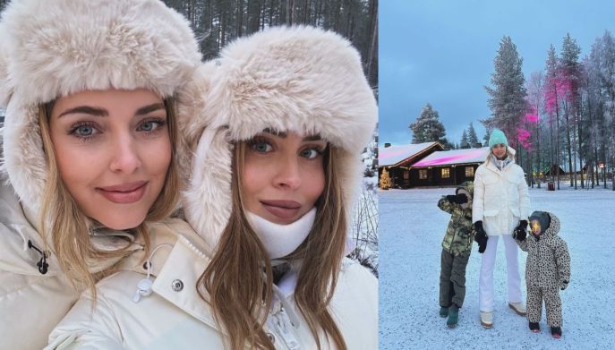 Chiara Ferragni in vacanza con la famiglia in Lapponia: le foto nella neve con altro titolo