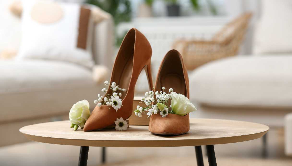 Scarpe marroni da matrimonio