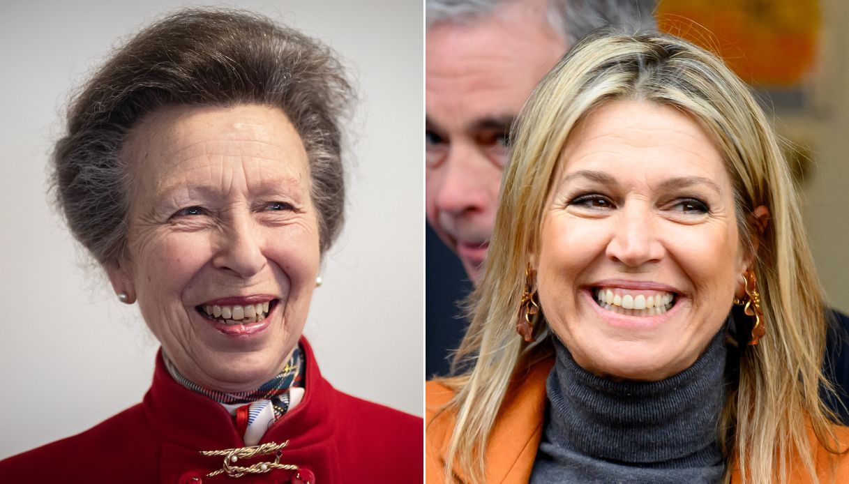 Anna d’Inghilterra e Maxima d’Olanda fuori dagli schemi, i due look color bronzo a confronto