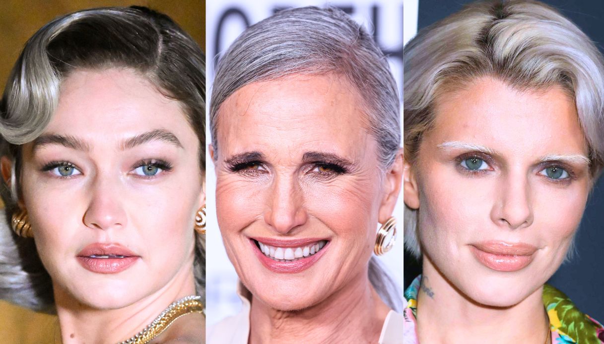 I capelli grigi e le tonalità silver fanno tendenza tra le star, da Gigi Hadid a Andie MacDowell