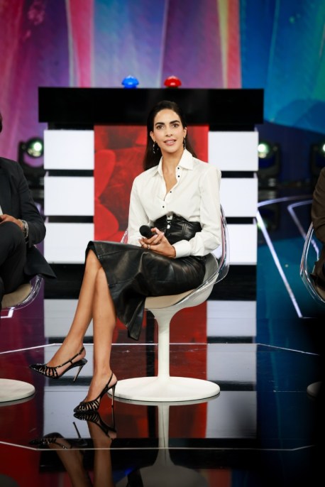 Rocio Munoz Morales, look pelle