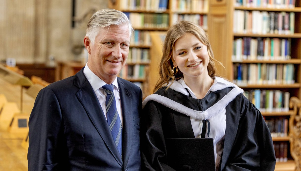 Re Philippe alla laurea della Principessa Elisabeth a Oxford nel 2024