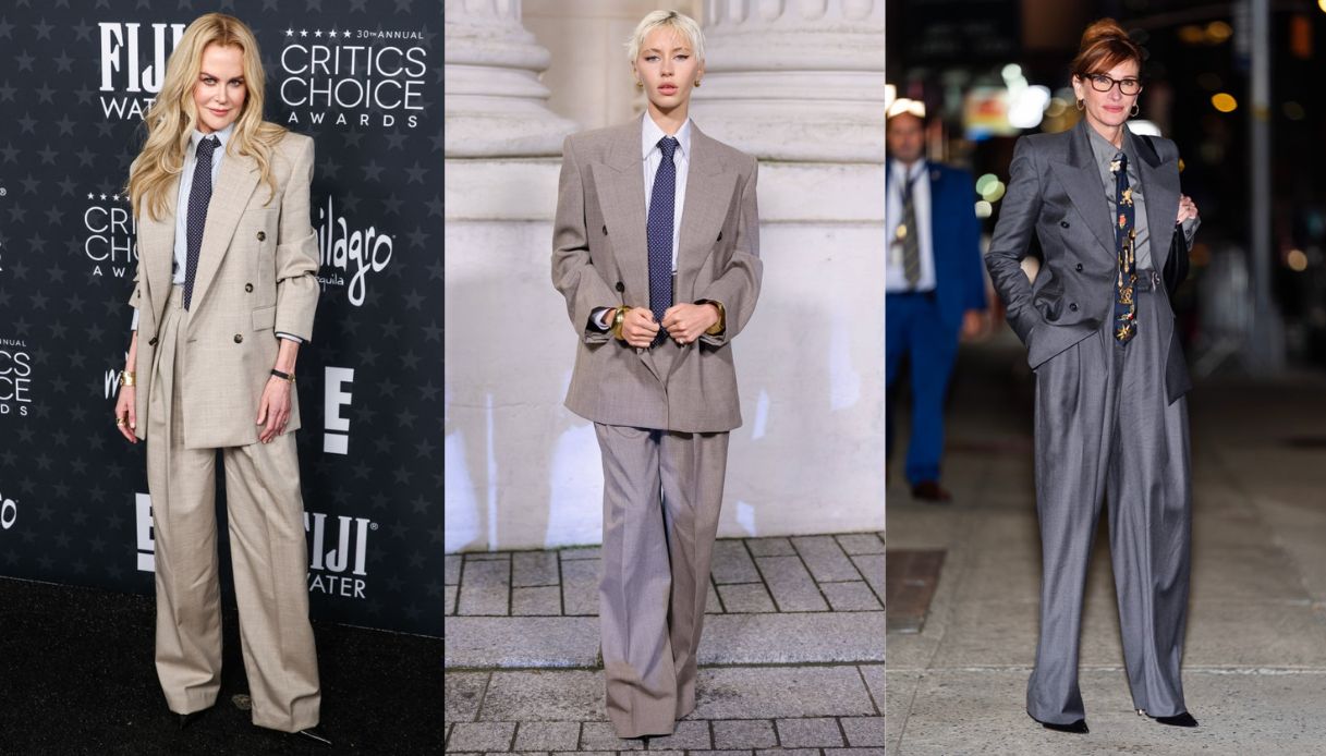 Tutte pazze per tailleur e cravatta, la moda mannish secondo le star: da Julia Roberts a Nicole Kidman