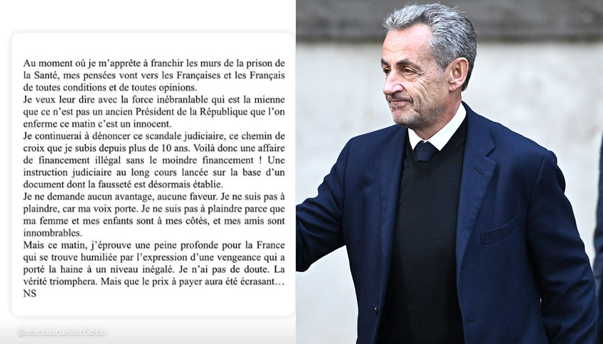 Sarkozy: le parole prima di entrare in carcere