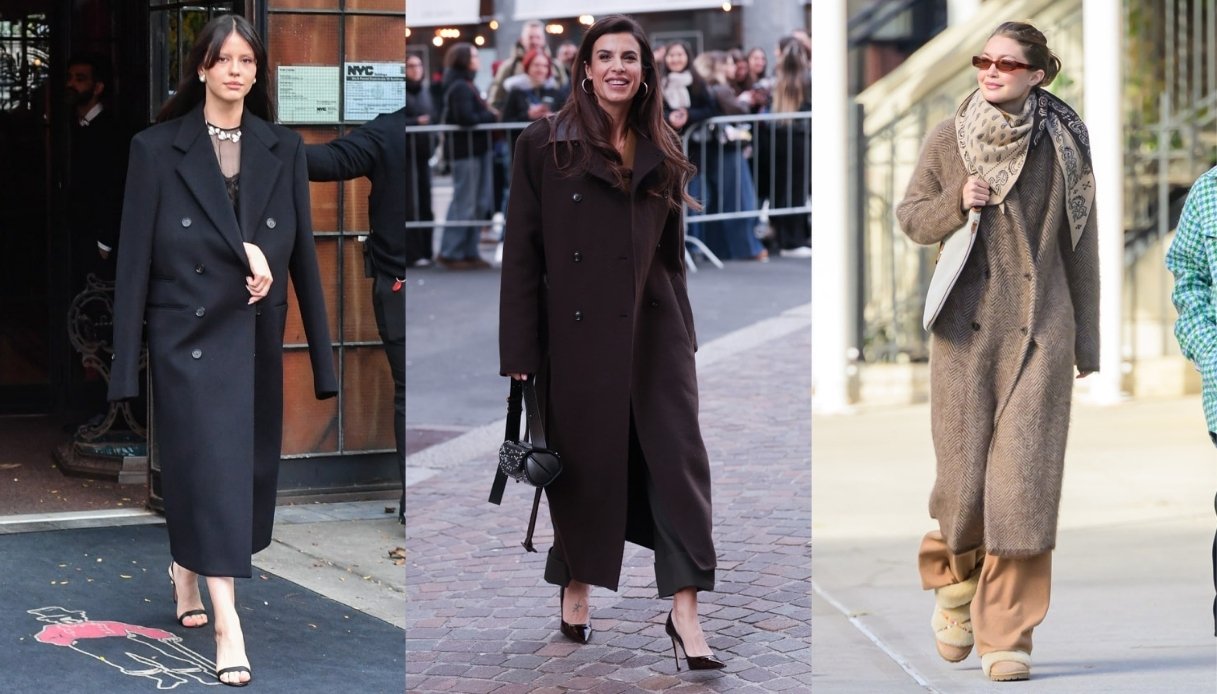 Cappotti autunno-inverno 2025/26, quali scelgono le star: da Elisabetta Canalis a Gigi Hadid