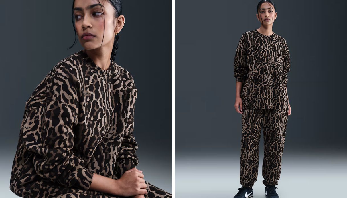 Felpa Nike a girocollo oversize con stampa