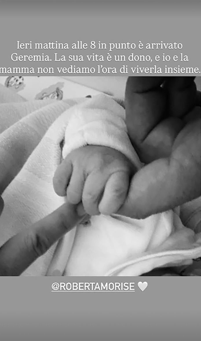 L'annuncio di nascita del piccolo Geremia