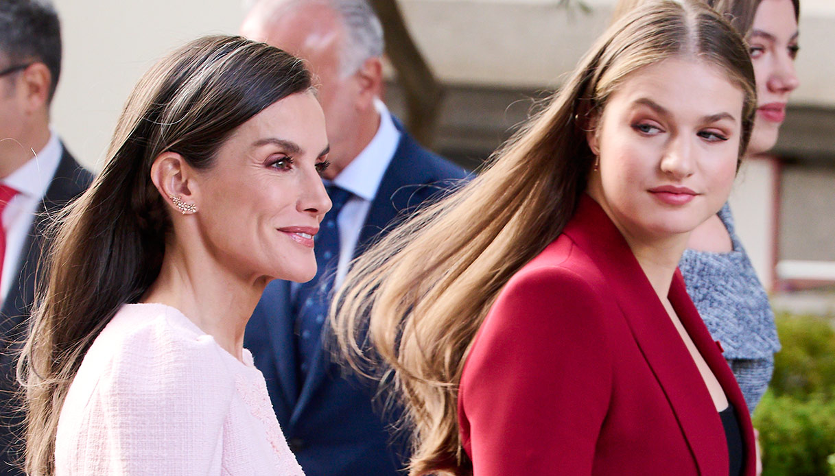 letizia di spagna in rosa come la temuta suocera leonor in rosso