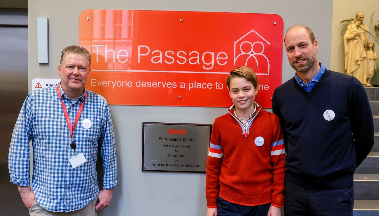 George e William al pranzo di Natale per i senzatetto