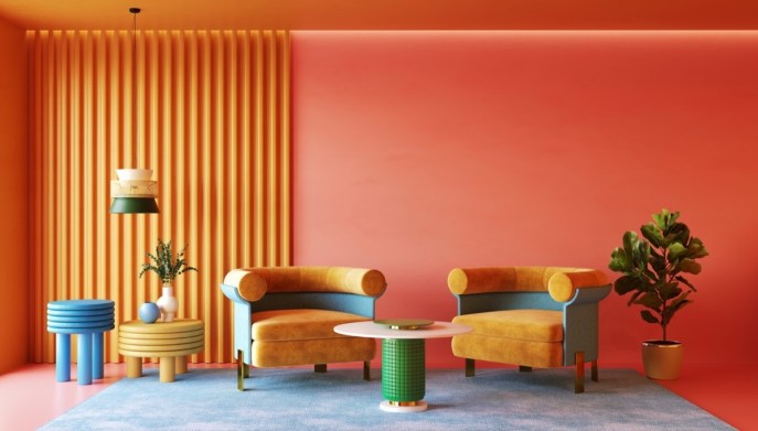 Interior design 2026 color block