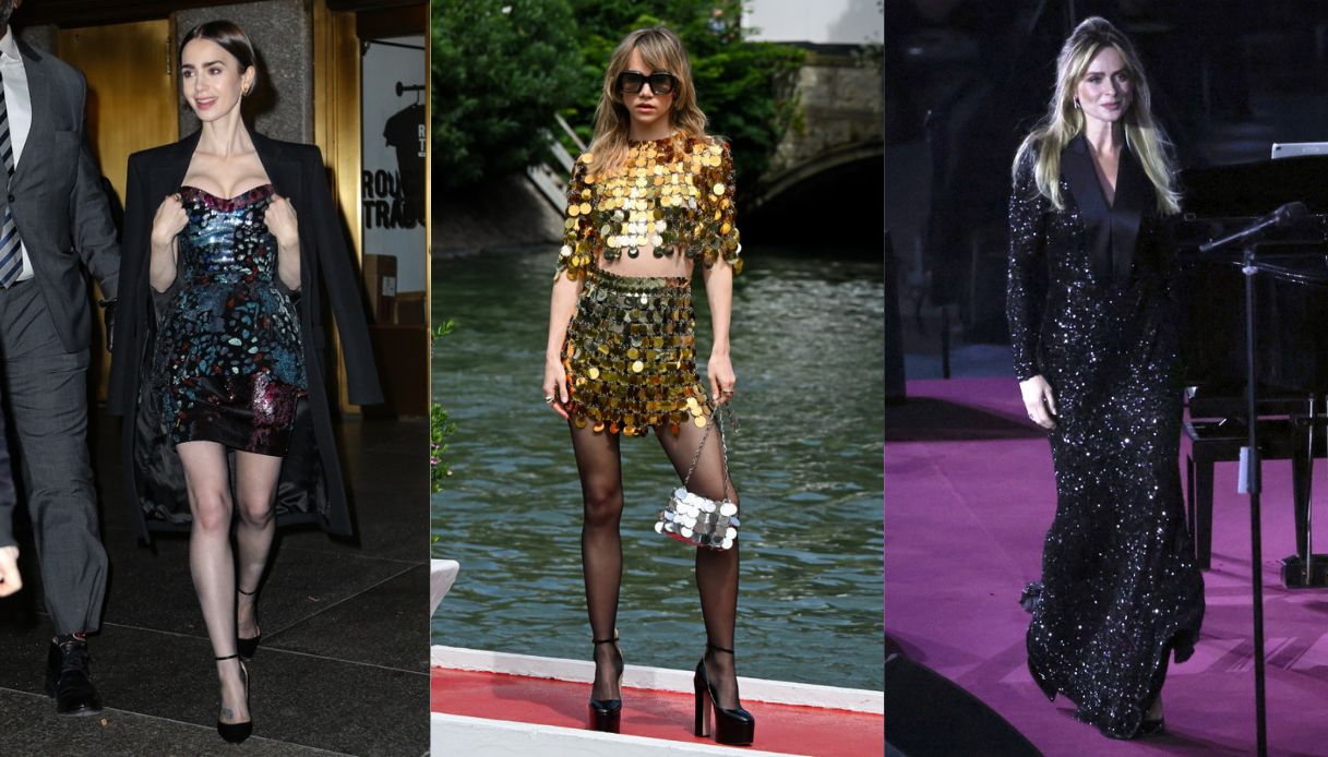 Vip in paillettes, da Lily Collins a Serena Autieri: i look per Capodanno 2025