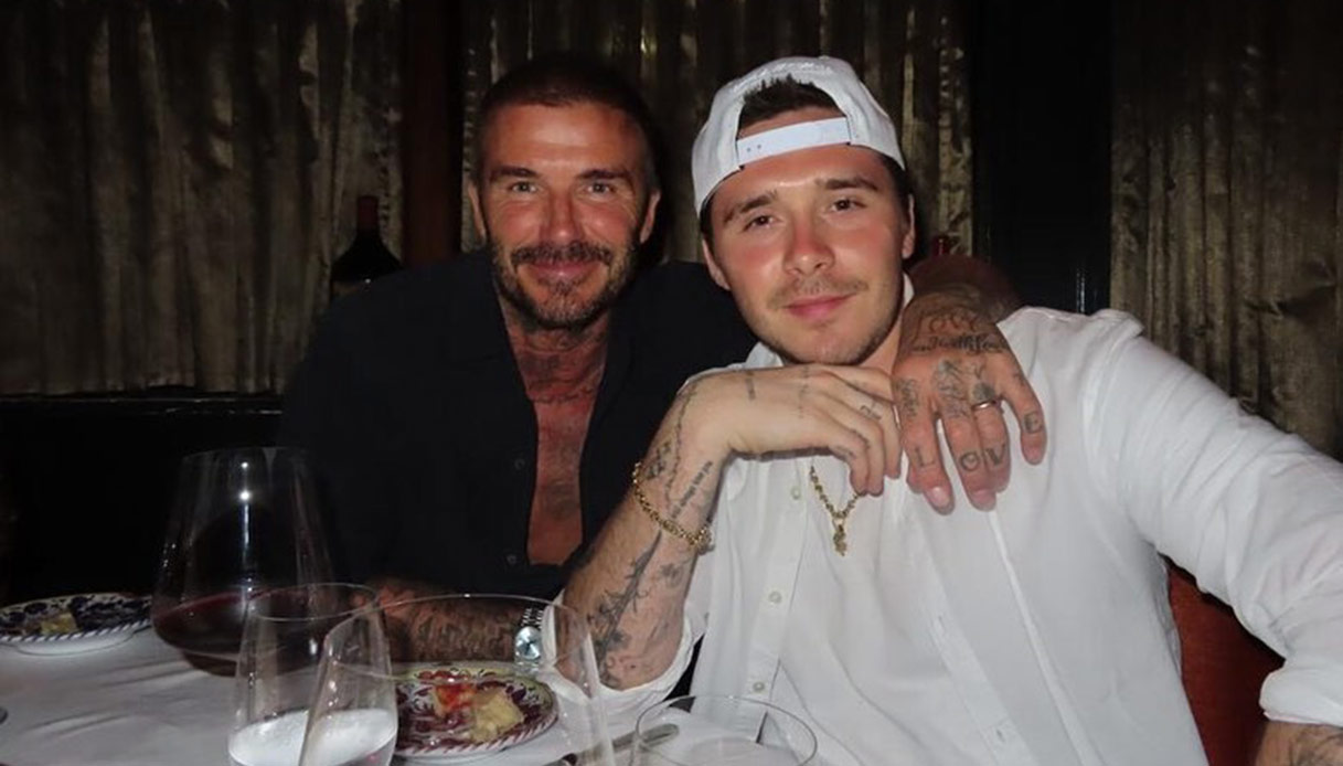 Brooklyn Beckham e suo padre David