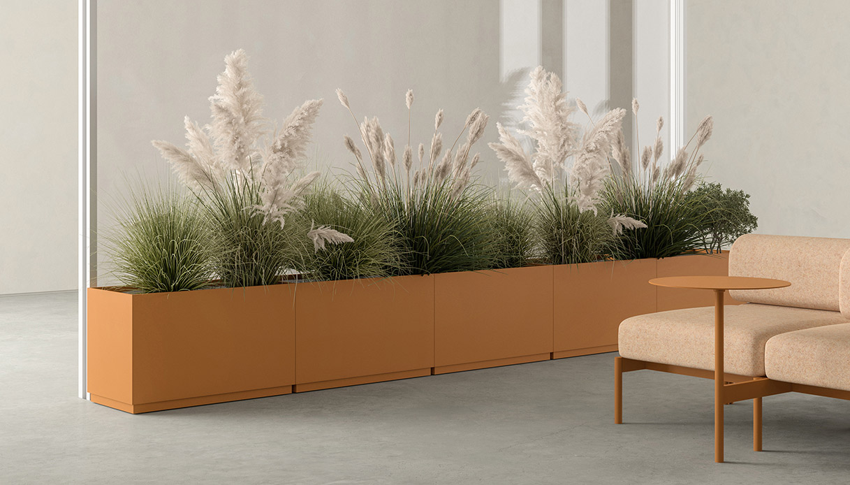 Fioriere Bloomery in metallo per arredare spazi interni con piante decorative