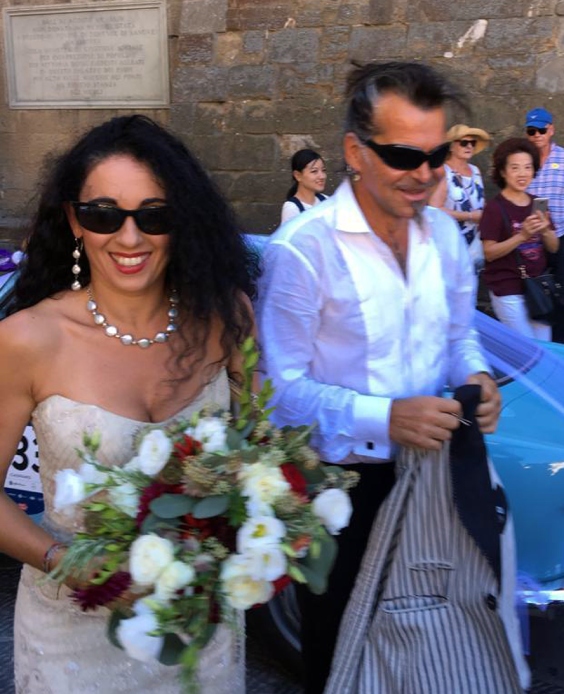 Piero Pelù e Gianna Fratta il giorno del matrimonio 