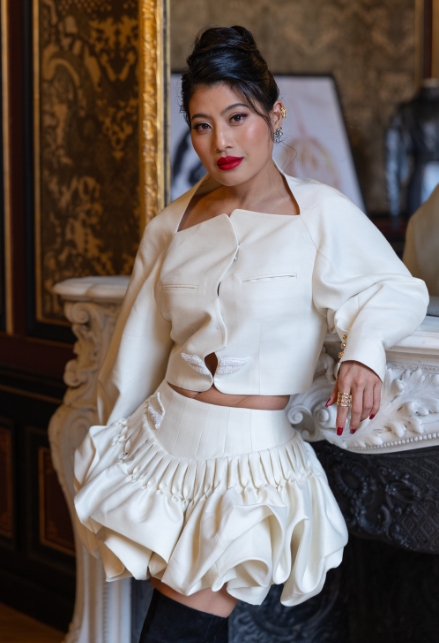 La Principessa alla presentazione della sua collezione a Parigi nel 2024